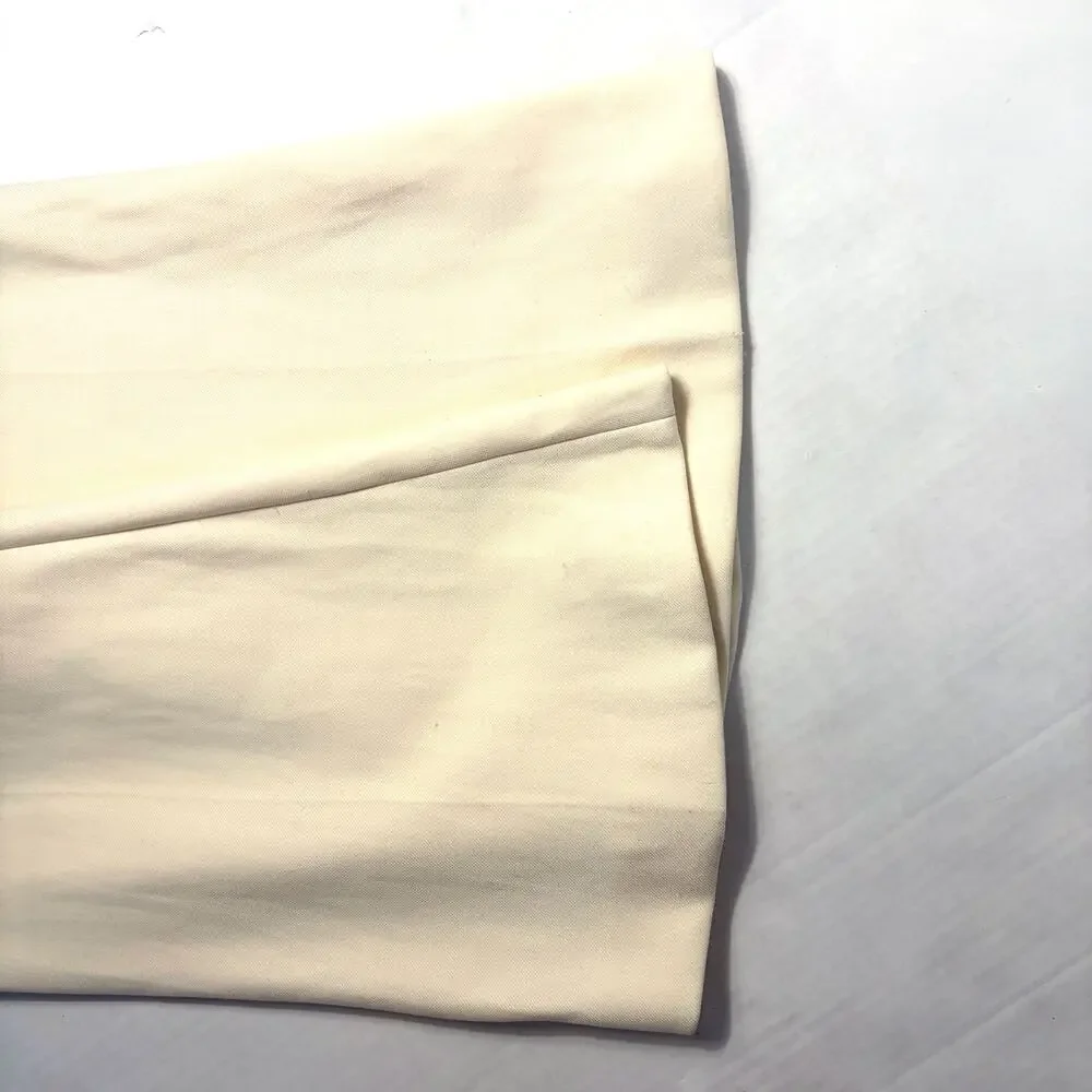 KHAITE Ivory Wool Blend Wide Leg Flare Dress Pants Trousers Size 8